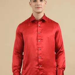 TATTVA Classic Spread Collar Long Sleeves Pure Silk Casual Shirt-picture-35