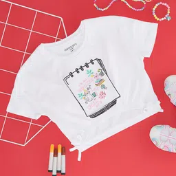 Pantaloons Junior Girls Graphic Printed Pure Cotton Crop T-shirt-picture-17