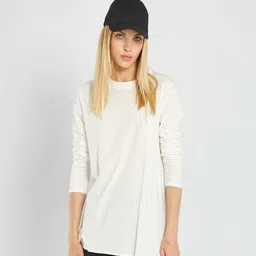 KIABI  round Neck Long Sleeves Cotton Casual T-shirt-image-9