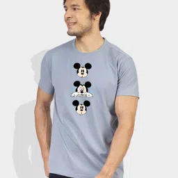 Greylongg Men Mickey Mouse Graphic Printed Round Neck Cotton T-shirt-picture-13