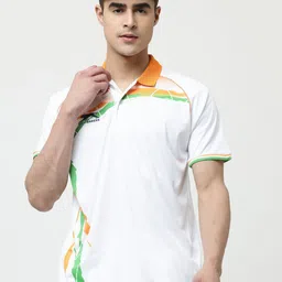 Shiv Naresh Men White Printed Polo Collar Cotton T-shirt-picture-40