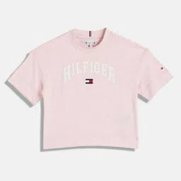Tommy Hilfiger Girls Typography Printed Round Neck Cotton T-shirt-picture-19