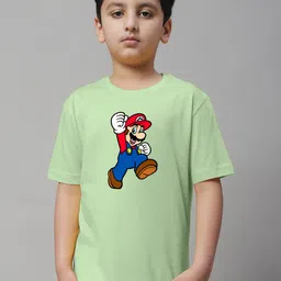 Friskers Boys Printed Short Sleeves Round Neck Regular Fit Cotton T-shirt-picture-34