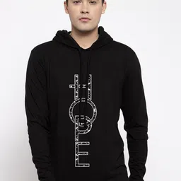 Friskers Men Black Typography Printed Raw Edge T-shirt-image-48