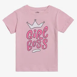 DYCA Girls Typography Printed Round Neck Cotton T-shirt-picture-56