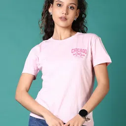 V-Mart Women Typography Printed Round Neck Cotton T-shirt-image-94