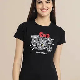 Fabflee  Black & Red Pack Of 3 Typography Printed Cotton T-shirts image 2