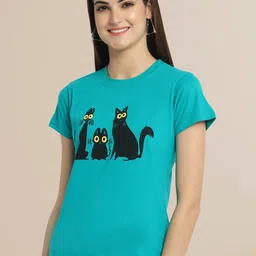 Fabflee Women Cotton Printed T-shirt Pack of 3 image 2