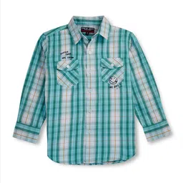 Gini and Jony Boys Blue Checked Shirt image 4