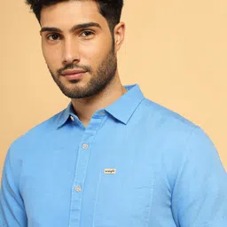 Wrangler Spread Collar Cotton Linen Casual Shirt image 2