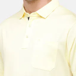 Classic Polo Men Yellow Polo Collar Pockets T-shirt image 2