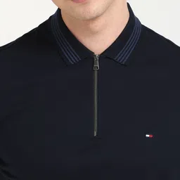 Tommy Hilfiger Men Solid Polo Collar Cotton T-shirt image 2