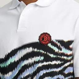 Just Cavalli Men Graphic Printed Polo Collar Cotton T-shirt image 4