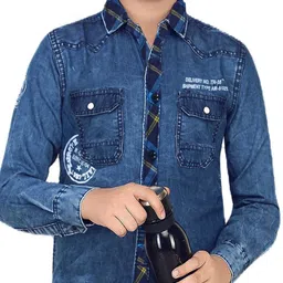 BAESD Boys Regular Fit Spread Collar Straight Casual Shirt image 4