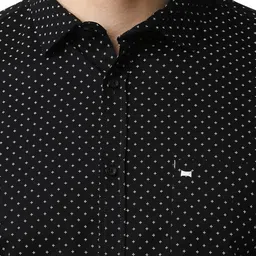 Basics Slim Fit Micro Ditsy Printed Cotton Casual Shirt image 3