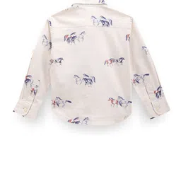 U.S. Polo Assn. Kids Boys Classic Graphic Printed Twill Spread Collar Casual Shirt image 2