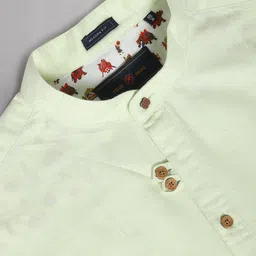 AD By Arvind Slim Fit Heathered Band Collar Casual Shirt image 2