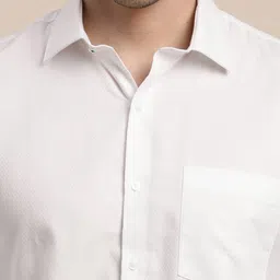 Turtle Men Solid Spread Collar Pure Cotton Formal Shirt image 2