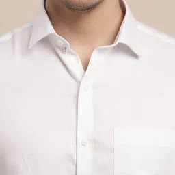 Turtle Men Solid Spread Collar Pure Cotton Formal Shirt image 3