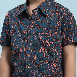 Stuffie Land Boys Smart Abstract Printed Cotton Shirt image 4