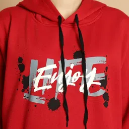 mack jonney VIMAL JONNEY Typography Printed Hooded Fleece Pullover Sweatshirt image 2