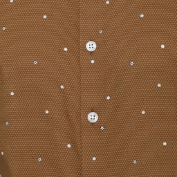 SIMON CARTER LONDON Men Khaki Slim Fit Opaque Printed Formal Shirt image 2