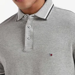 Tommy Hilfiger Men Solid Polo Collar Cotton T-shirt image 4