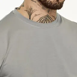 Snitch Men Solid Round Neck Cotton T-shirt image 2