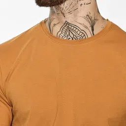 Snitch Men Solid Round Neck Cotton T-shirt image 3