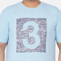 John Pride Men Plus Size Blue & Grey Typography Printed Cotton T-shirt image 2