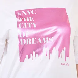 Styli Plus Size Typography Printed Drop Shoulder Sleeves Cotton Oversized T-shirt image 3