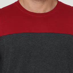 Fleximaa Men Multicoloured & licorice Colourblocked T-shirt image 2