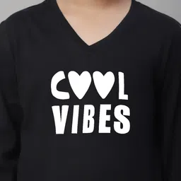 Friskers Boys Typography Printed V-Neck Pure Cotton T-shirt image 2