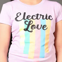 V-Mart Girls Typography Printed Round Neck Cotton T-shirt image 5