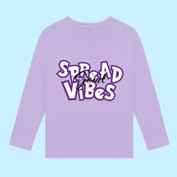 NUSYL Boys Purple Typography Printed Applique T-shirt image 3