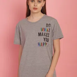 mack jonney VIMAL JONNEY Women Pack Of 2 Typography Printed Drop-Shoulder Sleeves Oversized T-shirts image 5