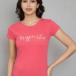 Trend Level Pack Of 2 Typography Printed Cotton T-shirts image 5
