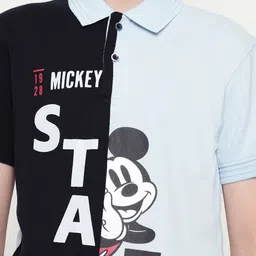 Octave Boys Colourblocked Mickey Mouse Printed Polo Collar T-shirt image 4