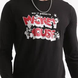 WROGN Mickey Mouse Printed Cotton Relaxed Fit T-shirt image 2