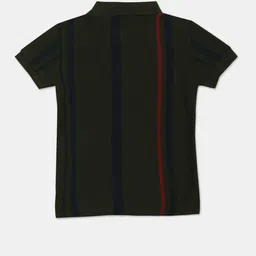 U.S. Polo Assn. Kids Boys Striped Polo Collar Pure Cotton T-shirt image 2