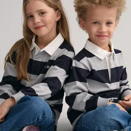 GANT Kids Striped Polo Collar Pure Cotton T-shirt image 2