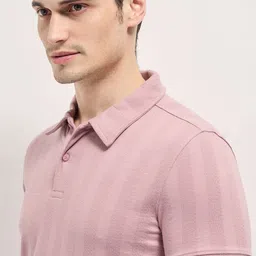 THE BEAR HOUSE Men Self Design Polo Collar Cotton T-shirt image 2