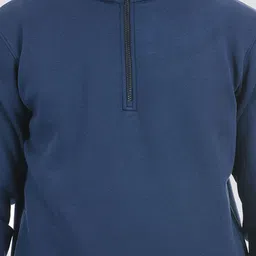 ONEWAY Men Solid Mock Collar Cotton Sweatshirt image 3