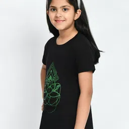 BAESD Girls Pack Of 5 Typography Printed Cotton T-shirt image 2