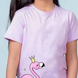 NUSYL Girls Graphic Printed Round Neck Short Sleeves T-shirt image 2