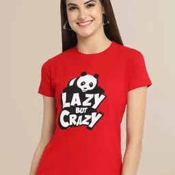 Fabflee  Black & Red Pack Of 3 Typography Printed Cotton T-shirts image 3