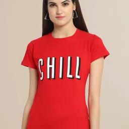 Fabflee Pack Of 3 Women Typography Printed Cotton T-shirts image 3