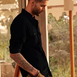 Andamen Classic Regular Fit Corduroy Front Flap Pockets Shirt image 5