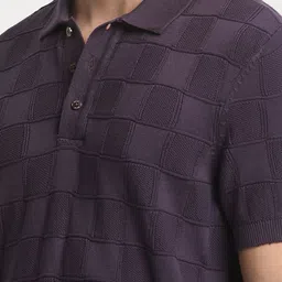 THE BEAR HOUSE Men Self Design Polo Collar T-shirt image 3