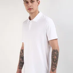 Calvin Klein Jeans Men Solid Polo Collar Pure Cotton Tshirt image 3